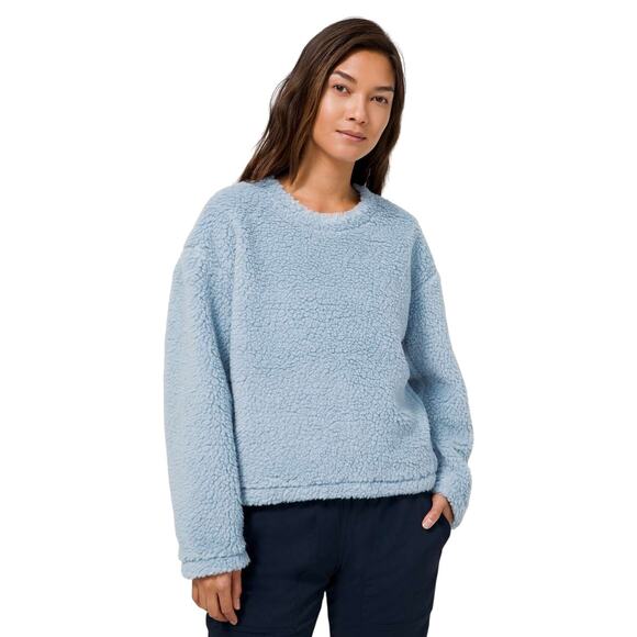 Lululemon Blue Wool Blend Whenever Crew Sherpa Pullover Size 4 - Picture 1 of 9